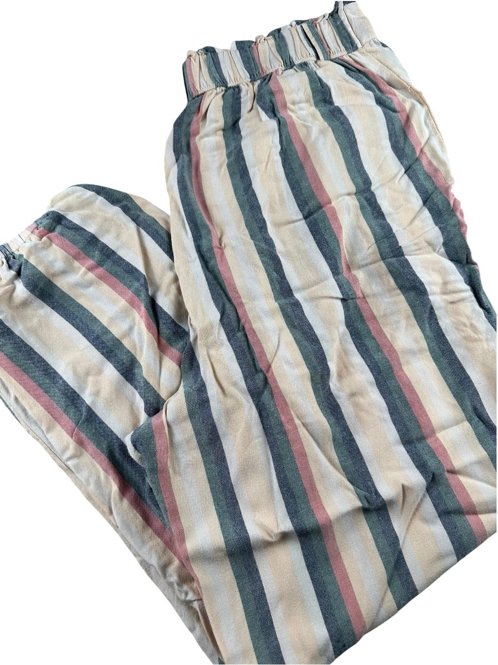 American Eagle Striped Paperbag Waist Beach Jogger Pants Size M - Picture 11 of 14